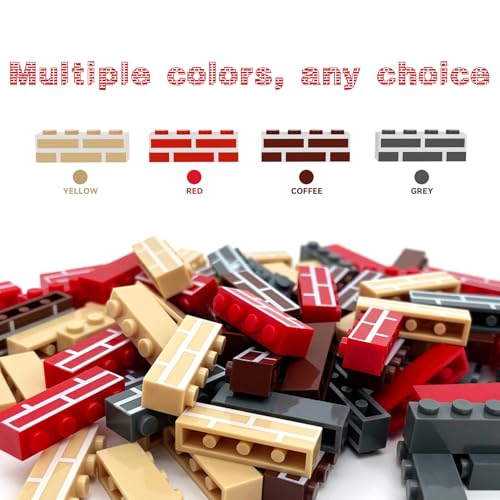 40PCS Classic Wall Building Bricks 1x4 Red Color, Compatible with Lego Part, ABS Material, Creative Building Sets for Home, School & DIY STEM Projects, Construction Toy for Kid Age 6 7 8 9 10 11 12 - color: Red 40pcs
