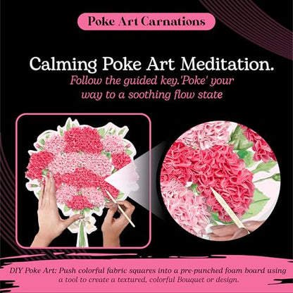 Unwynd Poke Art Carnations Flower Bouquet Kit for Adults, Women and Teens - style: Carnations