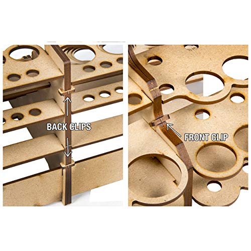 The Broken Token Modular Paint Rack w/ 35mm Holes - 90° Wedge - Multiple Organizer for Paint Bottles, Pots, and Brushes in Tiered Layout - Customize Your Pieces with Easy Organization & Access - style: 90° Wedge 35mm holes