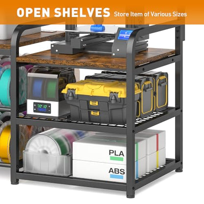 Dual‑Zoned 3D Printer Table with Filament Storage&AMS System Storage Panel.