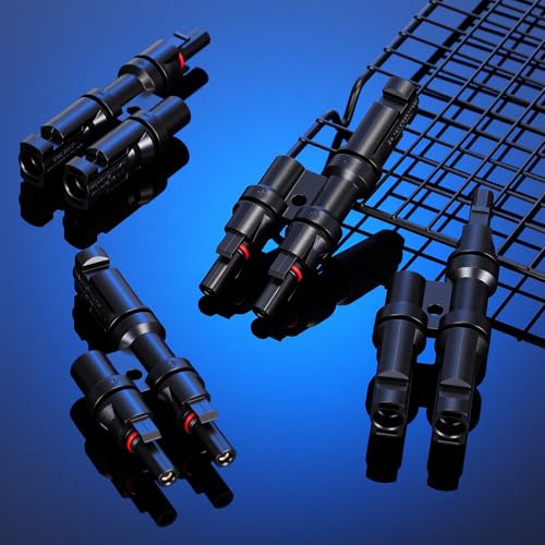 Leumoi 5 Pairs Solar Branch Connectors Y Connector for Parallel Connection Between Solar Panels FMM+MFF