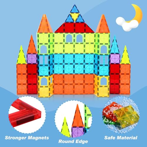 OugerToy 32-Pack Magnetic Tiles–Rainbow Builder Set - style: 32PCS