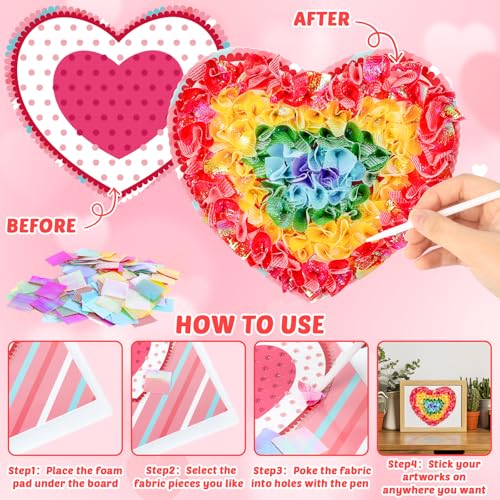 Lonfliness 8 Pcs Valentine Poke in Craft Kits for Kids Mess Free DIY Art - style: Valentines