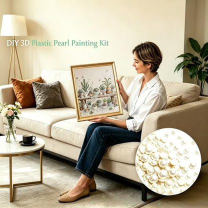 Succulent Pearl Diamond Painting Kits for Adults, Diamond Art for Plant - color: PL12-1