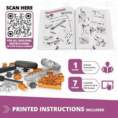 Engino- STEM Toys, Newton's Laws Inertia, Kinetic & Potential Energy, Building Toys for Kids 9+, Creative Engineering Kit, STEM Projects, Gifts for Boys (8 Model Options)