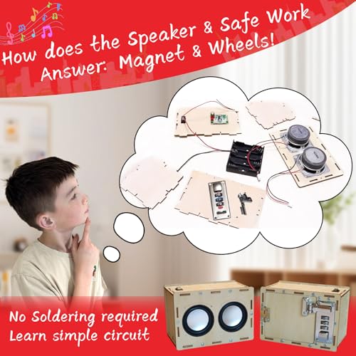 STEM Projects for Kids & Adults Build Your Own Bluetooth Speaker & Combination Lock Safe - 2 in 1 Science Experiment Electronics Kit | STEM Gifts for Teenage Girls + Boys Ages 8 and Up Magic Box