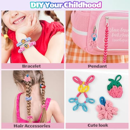 Kinizeder Bracelet Making Kit, Arts and Crafts for Girls Ages 8-12, Weaving Bands DIY Toys for Friendship Birthday Gifts for Kids 6, 7, 9, 10, 11, 13, Rubber Band Bracelet kit with 1000+ Bands