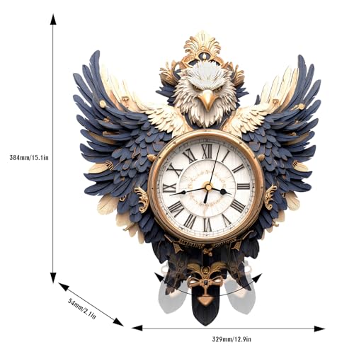 KAAYEE 3D Puzzles for Adults Eagle Clock Bird Wooden Puzzle DIY Craft - color: Eagle Clock