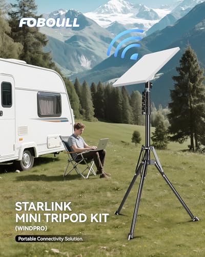 Starlink Mini Tripod Mount Kits, WindPro Wind-Resistant Design, Adjustable Height and Angle Tripod Mounting Kit with Starlink Mini Satellite for Camping and RV Travel - style: Tripod Bracket