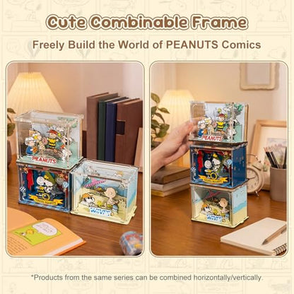 puremind Snoopy Beach Miniature Wooden Puzzle Kit, Peanuts 3D Display Model - style: Beach Miniature
