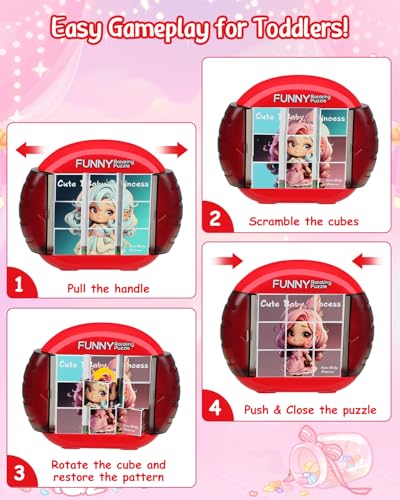 Rotating Puzzle for Toddlers Kids 3+, Travel Essentials Toys - color: Cute Little Princess