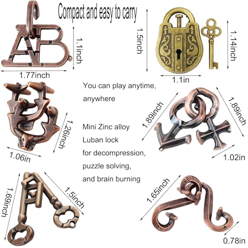 Arlai 12 pcs Wooden Brain Teaser Puzzle & Metal 3D Unlock Interlocking