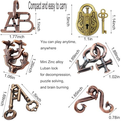 Arlai 12 pcs Wooden Brain Teaser Puzzle & Metal 3D Unlock Interlocking