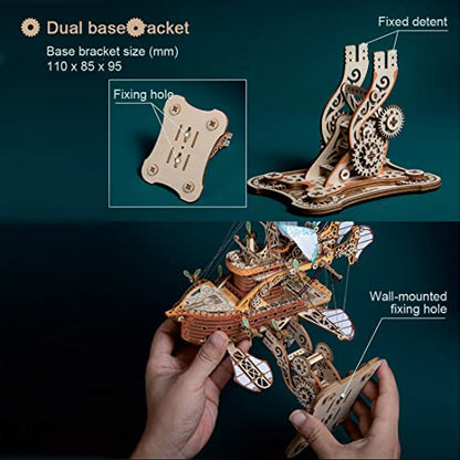 3D Wooden Puzzles for Adults, DIY Fantasy Spaceship Wooden Puzzle Model Building Kits, 420pcs 3D Puzzles Model Educational Brain Teaser DIY Crafts Kits Hobby Gifts Home Decor