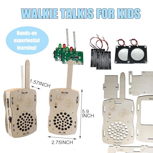 STEM Toys for Kids DIY Walkie Talkies for Kids Age 8-14, Build Your Own Walkie Talkies STEM Kits, Electronic Circuits Projects Christmas Birthday Gifts