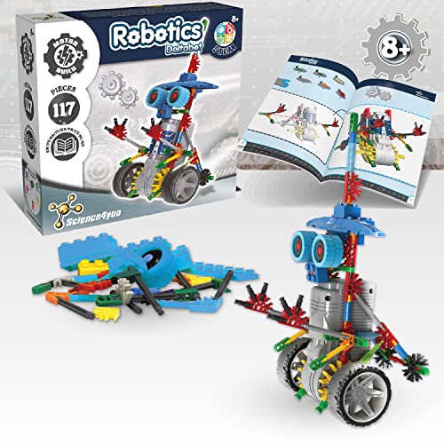 Science4you Deltabot Robot Toy Kit for Kids Age 8-12 - STEM 117 Pieces Robotics Kit, Build Your Own Robot Toy for Kids Age 8+, Educational Science Kits DIY Building Toys, Gift for Boys and Girls - style: Deltabot