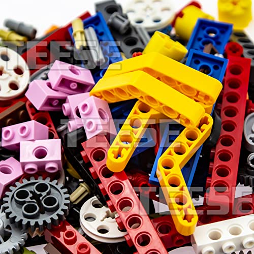 TEESE 184pcs Technic-Beam-Gears-Axles-Pins-Wheels-Tires, Compatible with Technic-Parts, for STEM-MOC-EV3-Project-Track-Car-Bulk- Blocks (Random Color)