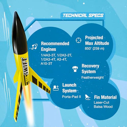 Estes 0810 220 Swift Rocket-Building Kit, Intermediate Flying-Rocket-Model Kit for Ages 10+