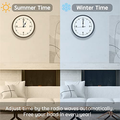 DEEWISH Radio Clock Mechanism DIY, 0.67 inch(17mm) Axis Length WWVB Radio Electric Controlled Clock, Repair Wall Clock Clockwork with 2 Set Clock Hands