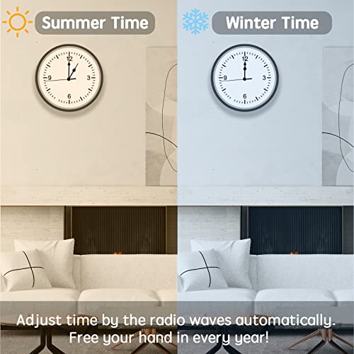 DEEWISH Radio Clock Movement, 0.67 inch(17mm) Axis Length WWVB Radio Electric Controlled Clock Wall Clock Clockwork Scanning Quartz Drives (56 * 56 * 19mm, Black)