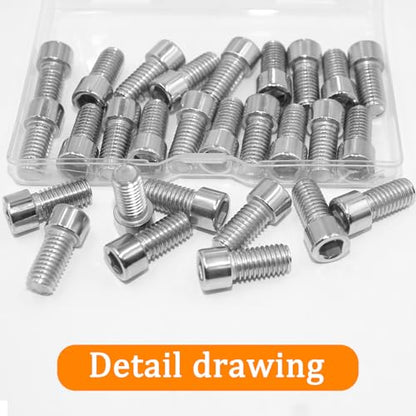 30 Pcs M8 x 16mm Stainless Steel Allen Socket Head Cap Screws, Full Thread Metric Fasteners, Bright Finish for Automotive & Machinery Use - size: M8x16mm-30Pcs