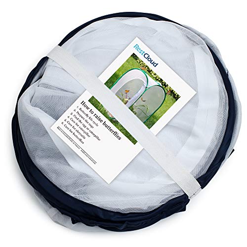 RESTCLOUD 36" Large Monarch Butterfly Habitat Cage Pop-up - color: White with Black