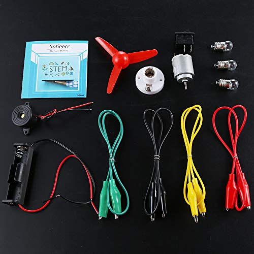 Sntieecr Electric Circuit Motor Kit, Dc Motor Kit with Small Electric Motor - style: 14 x Electric Circuit Kit