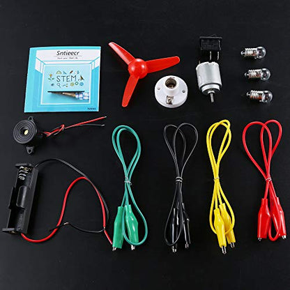 Sntieecr Electric Circuit Motor Kit, Dc Motor Kit with Small Electric Motor - style: 14 x Electric Circuit Kit
