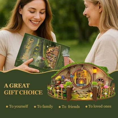 DIY Miniature Fairy Garden House Kit 3D Wooden Puzzles for Adults - color: The Magic Ring House