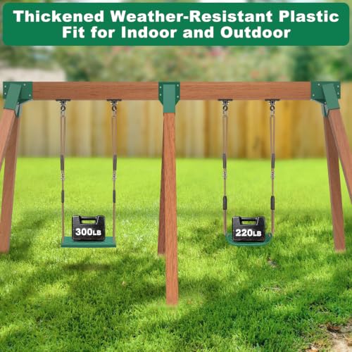 2Pack Heavy Duty Swing Seats for Kids Green Plastic Hard Anti Slip Seat - color: Water Ripple & Diamond