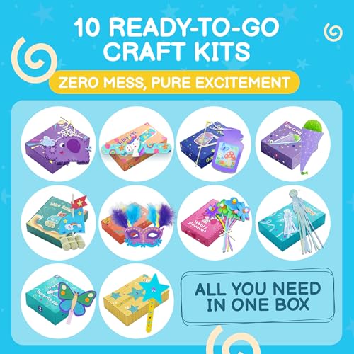 QuTZ Crafts for Kids Ages 4-8, 10 Indiv Packs, No Prep - color: Blue