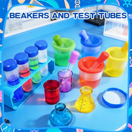 Bbiamsleep 23 Pcs Beakers Test Tubes Set, Plastic Droppers Beaker Test Tube