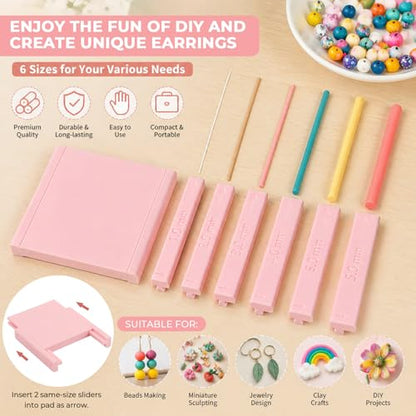 Polymer Clay Strip Roller Guide, Rolling Board with 12 Thickness Sliders (PLA), Smooth Strip Maker Tool for Clay Earrings and DIY Jewelry