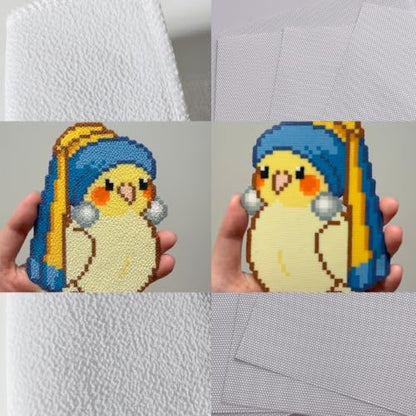 Fuse Bead Iron Paper Ironing Cloth Thick Texture Edge Binding Heat-Resistant Reusable Rainbow Gradient Fabric for Fuse Bead Towel Iron-On Transfer Craft Accessories Tool(Size:7.9"X11.8"A4) - size: Large