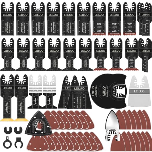 LEILUO 158Pcs Multitool Blades Kit, Oscillating Tool Blades & Saw Blades