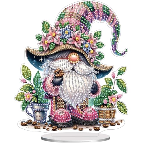 Diamond Painting Kits for Adults Beginners, 5D Full Drill Dwarf Crystal Art Desktop Ornament, DIY Single Sided Home Office Desk Decor, Creative Craft Gift Set with Tools - color: Shoe
