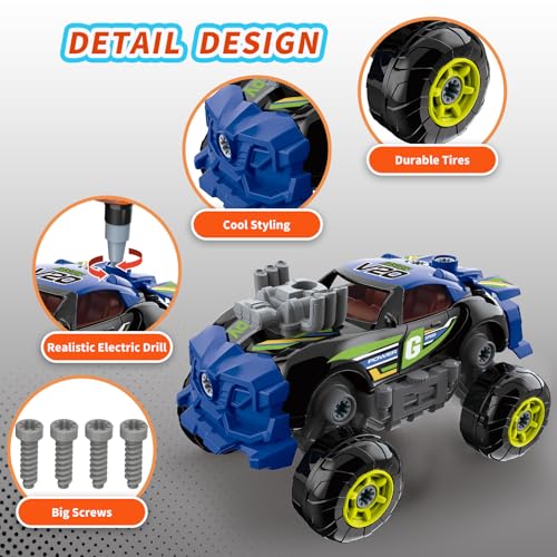 Pup Go 43 Pcs Building Car for Boys Age 3 4 5 6 7 8, Build Your Own Car Set - color: Black