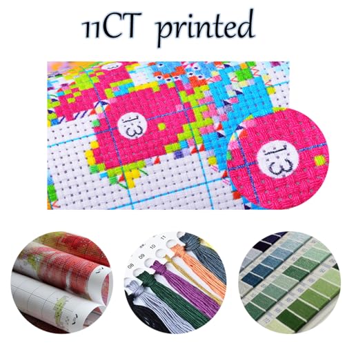 Leczany Cross Stitch Stamped Adults or Kids Kits Patterns Craft Kit Needlepoint Full Range of Embroidery Starter Kits for Beginner DIY 11CT 3 Strands | Santa Claus 13×17.7 inches - color: 11CT Stamped kits,Santa Claus 13×17.7 inches