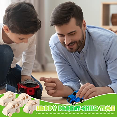 Chivao 24 Pcs Unfinished Wooden Cars, Kids Paintable DIY Toys,Classic Style - color: Classic Style