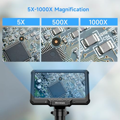Digital Microscope for Adults Kids 7inch Screen Coin Magnifier Microscopes for Error Coins PCB, Bugs, STEM Learning, Soldering Electronics Microscopes Camera