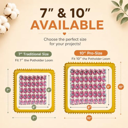SOOHAOLISS 288PCS Cotton Loops for Potholders 7" with 12 Pastel Colors - color: 7‘’ 288pcs in 12 Pastel Colors