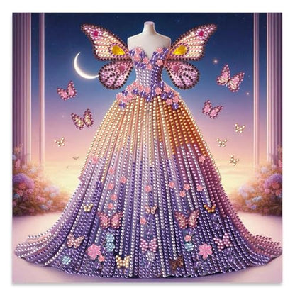JATOK Diamond Art Kits for Adults, Princess Dress, Special-Shaped Gems - color: Emerald