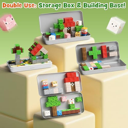 Mini Magnetic Travel Building Blocks: 35 PCS Farm Animals STEM Toys - size: Farm Animals Small - 35PCS