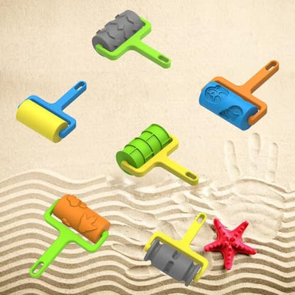 NOVAZANU 6pcs Sand Beach Roller Set, Beach Theme,Outdoor Sand Play