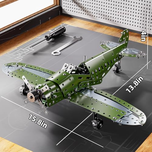 Metal Model Airplane Kits - STEM Projects for Kids Ages 8-12, Assembly Educational Building Toys Model Aircraft Metal for Kids Boys Girls 8 9 10 11 12 Years Old - style: Model Airplane