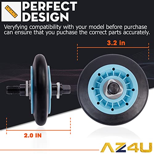 Samsung Dryer Repair Kit Drum Rollers Belt Pulley for DV210AEW DV45H7000EW - size: Full Sets