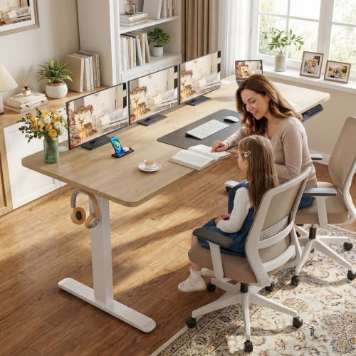 farexon 71x28 Inch Electric Standing Desk with Mouse Pad, Oak Gray - color: Oak Grey, size: 71 x 28''