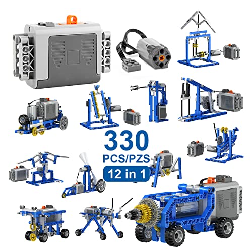 330PCS Building Kit, 12 in 1 STEM Toys with Electric Power Motor for Kids