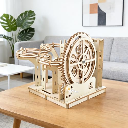YSWOOD WORLD 3D Wooden Puzzles for Adults, DIY Model Marble Run Kit