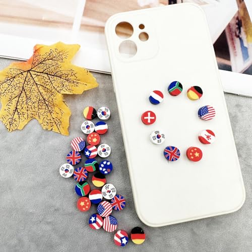 Flag Handmade Polymer Clay Beads, 100pcs Polymer Clay Spacer Beads for Women Jewelry Making DIY Charms Bracelet Necklace Hair Clip Accessories Handmade Craft - color: flag